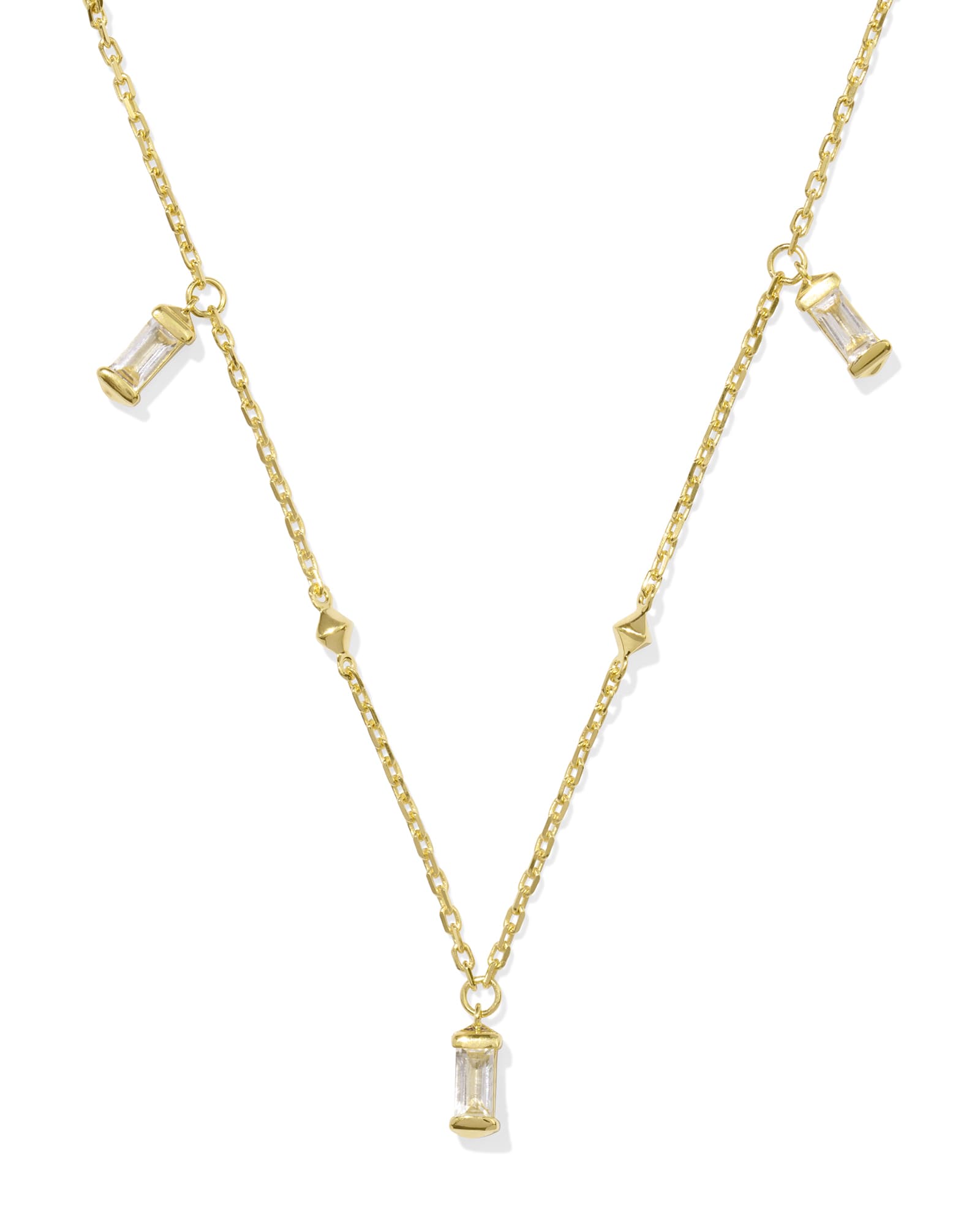 Kendra Scott Blythe 18k Gold Vermeil Strand Necklace in White Topaz | Topaz/Metal